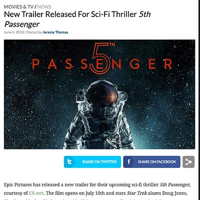 New Trailer Released For Sci-Fi Thriller 5th Passenger